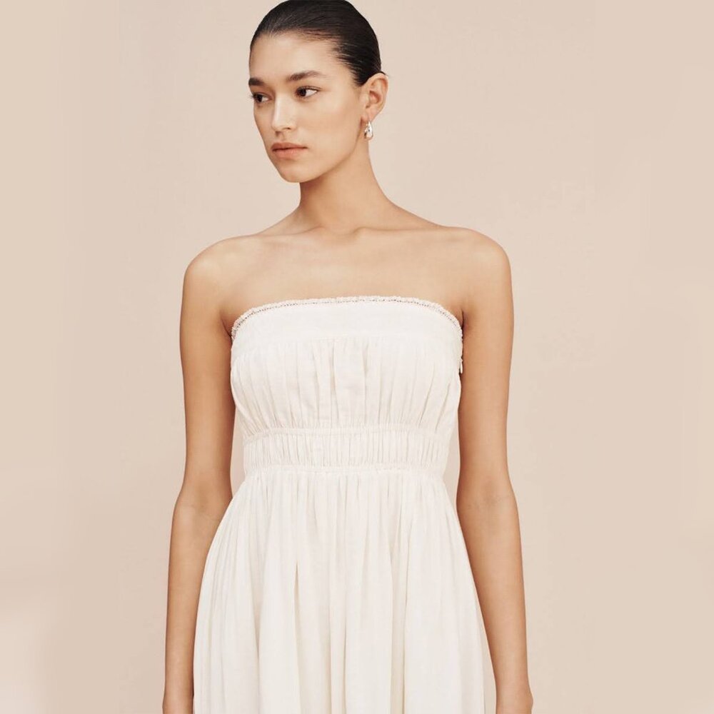 New With Tags POSSE Mylah Strapless Dress - Cream Sz Small - Picture 3 of 16